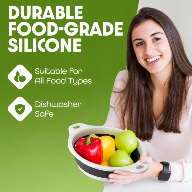 Collapsible Self-Draining Colander Set