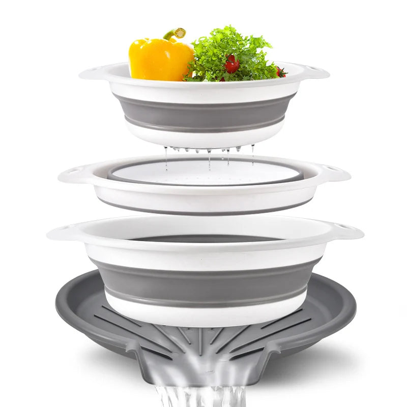 Collapsible Self-Draining Colander Set
