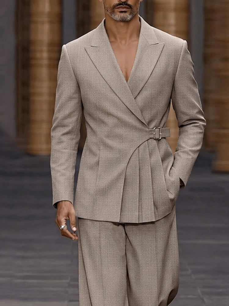 Smart Casual Pleated Design Suit Set
