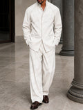 Smart Casual Hidden Placket Jacket Pants Set