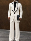 Elegant Contrast Shawl Collar Blazer Set