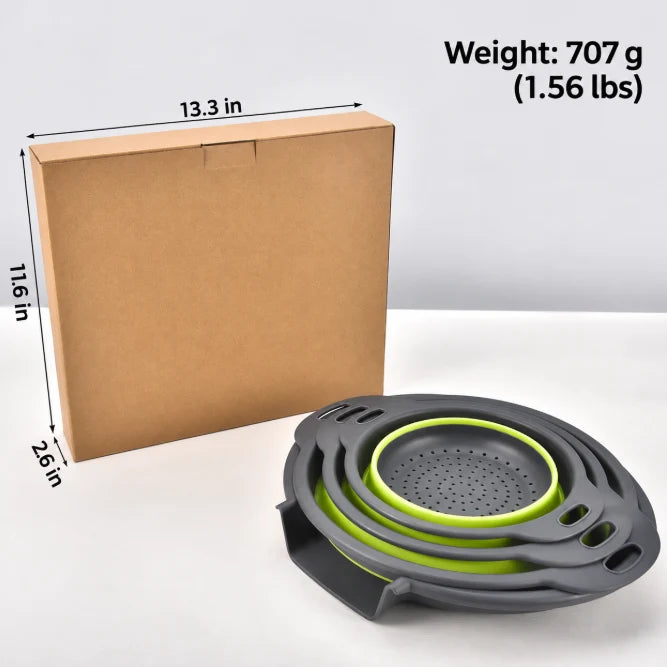 Collapsible Self-Draining Colander Set